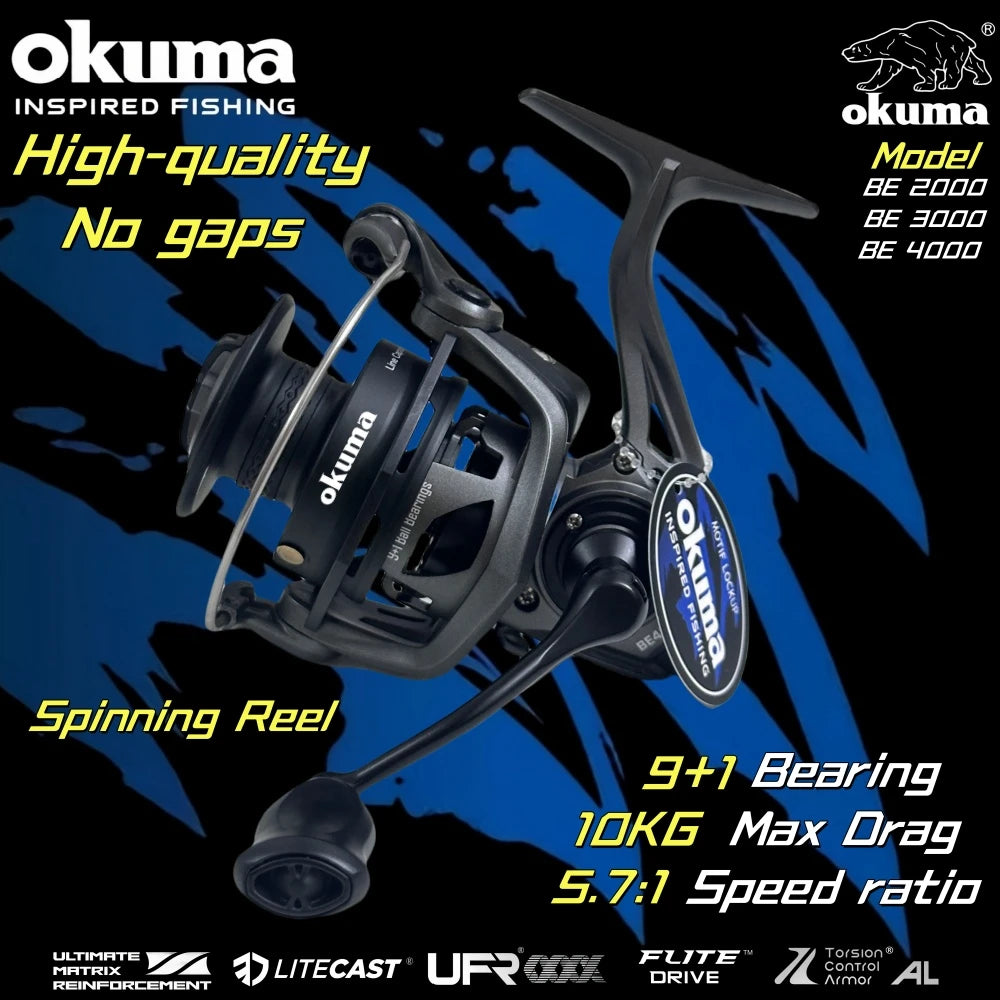 OKUMA BE2000-4000 High-Speed Spinning Fishing Reel