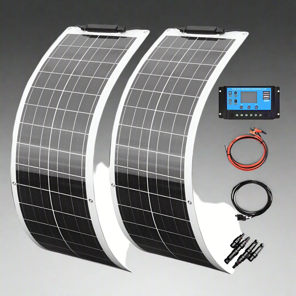 50 Watt Monocrystalline Flexible Solar Panel Kit off Grid System 100W 110V / 220V Solar Inverter 12V 24V Controller PV Connector