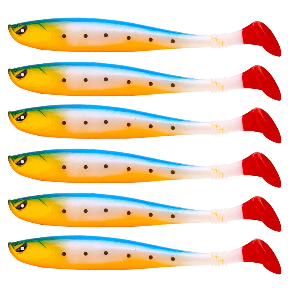 6PCS/SET Creature Baits Fishing Vinyls Soft Bait 9Cm/4.1G Predator Fishing Pike Soft Rubber Bait Fishing Accessories