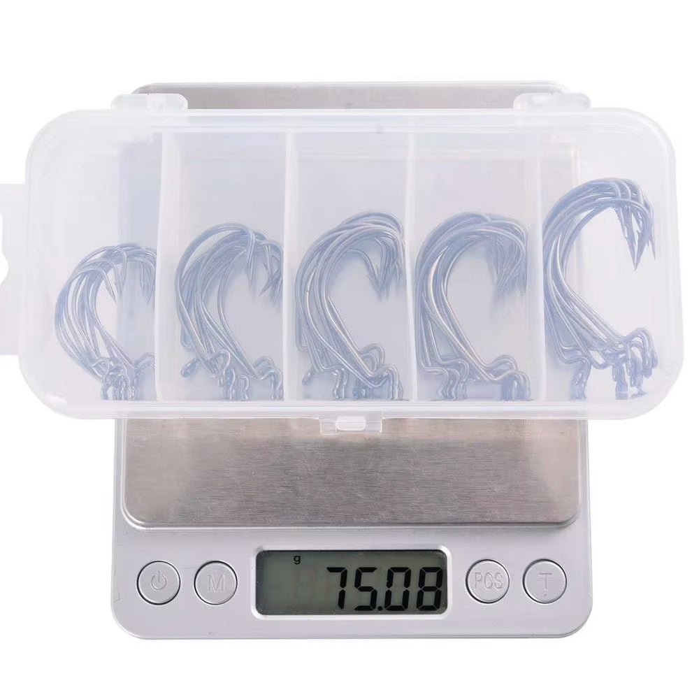 Fishing Hook 50Pcs / Box 2# 1# 1/0# 2/0# 3/0# Crank Hook for Soft Worm Bait Crankbait Fishing Hooks Pesca Tackle Accessories