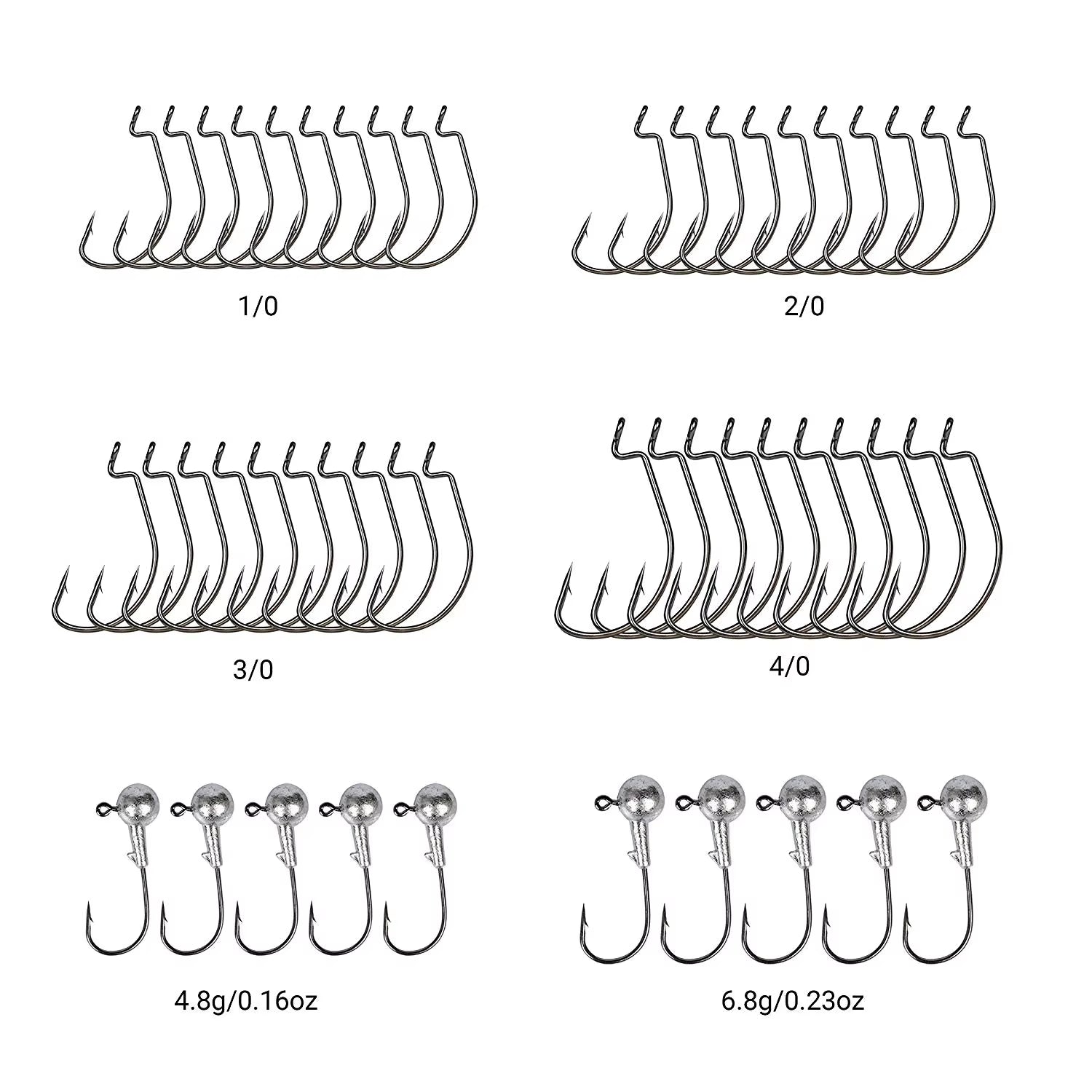 Fishing Tackle Box with Fish Hooks Swivels Weights Jig Heads Sinker Fishing Accessories Set Freshwater